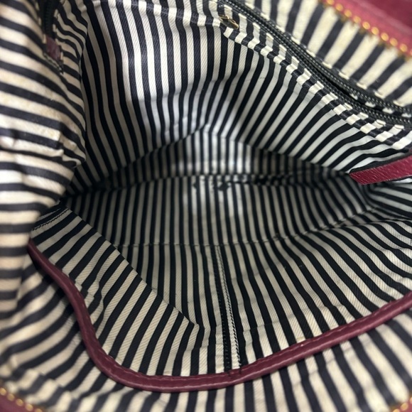 Kate Spade Burgundy Red Pebbled Leather Crossbody Purse Shoulder Bag Zip Closure - Picture 7 of 14